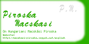 piroska macskasi business card